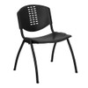 Flash Furniture Stack Chair,Plastic,Black RUT-NF01A-BK-GG