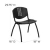 Flash Furniture Stack Chair,Plastic,Black RUT-NF01A-BK-GG