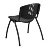 Flash Furniture Stack Chair,Plastic,Black RUT-NF01A-BK-GG