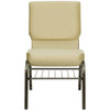 Flash Furniture Fabric Church Chair w-Book Rack,Beige XU-CH-60096-BGE-BAS-GG