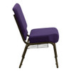Hercules Church Chair, 21-1-4 in W 25" L 33" H, Fabric Seat  FD-CH0221-4-GV-ROY-BAS-GG