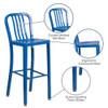 2 " High Blue Metal Barstool with Slat Back, PK2  2-CH-61200-30-BL-GG
