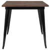 Flash Furniture Square Black Metal Indoor Table with Wal CH-51040-29M1-BK-GG