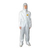 Condor Hooded Disposable Coveralls, 5XL, White, zipper 30C575