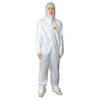 Condor Hooded Disposable Coveralls, 5XL, White, zipper 30C575