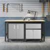 Manhattan Comfort Fortress 2.0 Mobile Garage Cabinet, Gray, Steel 15GMC