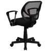 Mesh Task Chair, 15-1-2" to 19-1-2", Fixed Arms, Black  WA-3074-BK-A-GG