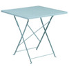 28" Square Sky Blue Steel Folding Table w-2 Chairs  CO-28SQF-03CHR2-SKY-GG