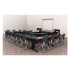 Fusion Training Tables, 72 W, 24 L, 29 H, Wood, Metal Top, Grey