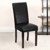Flash Furniture Black Leather Parsons Chair,PK2 2-BT-350-BK-LEA-023-GG