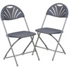 Flash Furniture Charcoal Plastic Folding Chair,PK2 2-LE-L-4-CH-GG