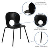 Flash Furniture Stack Chair,Plastic,Black RUT-NC258-BK-GG