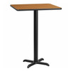 Square Natural Laminate Table, Laminate Top, Wood Grain