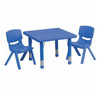 Square Activity Table, Plastic, Steel, Blue