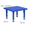 Square Activity Table, Plastic, Steel, Blue  YU-YCX-0023-2-SQR-TBL-BLUE-R-GG