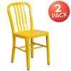 Gael Commercial Grade  Yellow Metal Indoor-Outdoor Chair, PK2  2-CH-61200-18-YL-GG