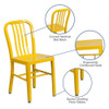 Gael Commercial Grade  Yellow Metal Indoor-Outdoor Chair, PK2  2-CH-61200-18-YL-GG