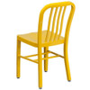 Gael Commercial Grade  Yellow Metal Indoor-Outdoor Chair, PK2  2-CH-61200-18-YL-GG