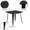 Flash Furniture Black Metal Table,31.5SQ ET-CT002-1-BK-GG