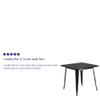 Flash Furniture Black Metal Table,31.5SQ ET-CT002-1-BK-GG