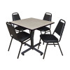 Kobe Kobe Square Table & Chair Set, Wood, Metal, Vinyl Top, Maple TKB4242PL29BK