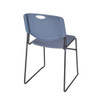 Square Gray Table w-4 Blue Chairs, Square,42", 42" W, 29" H, Gray  TB4242GYBPBK44BE