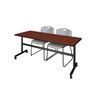Kobe Rectangle FlipTop Table, 72" W, 29" H, Laminate Top, Cherry MKFT7230CH44GY