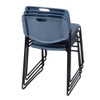 Regency Zeng Ultra Compact Metal Frame Armless Stackable Chair - Blue, PK4  4400BE4PK