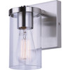 Canarm Britton 1-Light Brushed Nickel Vanity Bath Light Fixture, Clear Glass IVL1234A01BN 515723