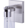 Canarm Britton 1-Light Brushed Nickel Vanity Bath Light Fixture, Clear Glass IVL1234A01BN 515723