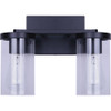 Canarm Britton 2-Light Black Vanity Bath Light Fixture, Clear Glass IVL1234A02BK 516508