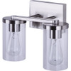 Canarm Britton 2-Light Brushed Nickel Vanity Bath Light Fixture, Clear Glass IVL1234A02BN 526223