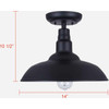Canarm Valec Type A 100W Black Outdoor Ceiling Light Fixture IOL695BK 554255