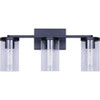 Canarm Britton 3-Light Black Vanity Bath Light Fixture, Clear Glass IVL1234A03BK 527606