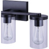 Canarm Britton 3-Light Black Vanity Bath Light Fixture, Clear Glass IVL1234A03BK 527606