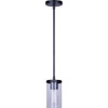 Canarm Britton Black Pendant Light Fixture, Clear Glass IPL1234A01BK