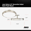 Juno Saturn 16 In. Brushed Nickel Round Semi-Flush Mount Light Fixture *287PTC 534123