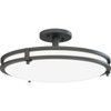 Juno Saturn 16 In. Matte Black Round Semi-Flush Mount Light Fixture *287PT9