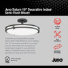 Juno Saturn 16 In. Matte Black Round Semi-Flush Mount Light Fixture *287PT9 534438