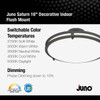 Juno Saturn 16 In. Matte Black Round Semi-Flush Mount Light Fixture *287PT9 534438