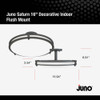 Juno Saturn 16 In. Matte Black Round Semi-Flush Mount Light Fixture *287PT9 534438