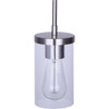 Canarm Britton Brushed Nickel Pendant Light Fixture, Clear Glass IPL1234A01BN 567303
