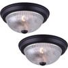 Canarm 11 In. Black Flush Mount Fixture with Clear Glass (2-Pack) IFM211TMBK-CR