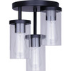Canarm Britton 3-Light Black Semi-Flush Mount Ceiling Light Fixture ISF1234A03BK 552809