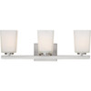 Canarm Hartley 3-Light Brushed Nickel Vanity Bath Light Fixture, Flat Opal Glass IVL472A03BN 550924