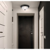 Canarm 11 In. Black Flush Mount Fixture with Frosted Glass (2-Pack) IFM211TMBK-F 513816