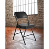 National Public Seating Folding Chair,Vinyl,32in H,Black,PK2 3210