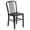 2PK Black-Gold Metal Indoor-Outdoor Chair - Bistro  2-CH-61200-18-BQ-GG