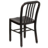 2PK Black-Gold Metal Indoor-Outdoor Chair - Bistro  2-CH-61200-18-BQ-GG