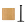 Square Natural Laminate Table, 30" W, 30" L, 43.125" H, Laminate Top, Wood Grain  XU-NATTB-3030-TR18B-GG